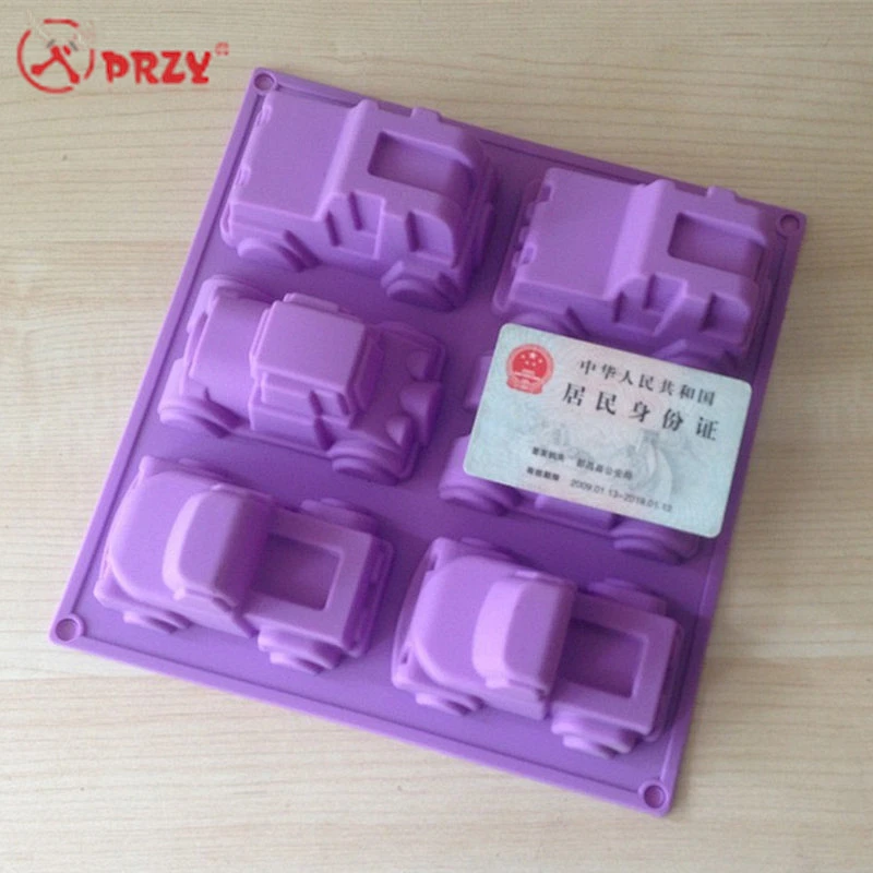 PRZY 6 cavities car Cake molds silicone car shaped handmade soap silicone moulds
