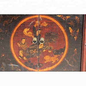 chinese antique lacquered drawer storage buffet cabinet furniture