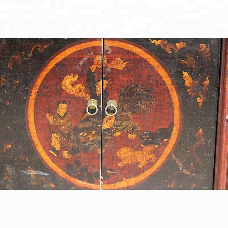 chinese antique lacquered drawer storage buffet cabinet furniture