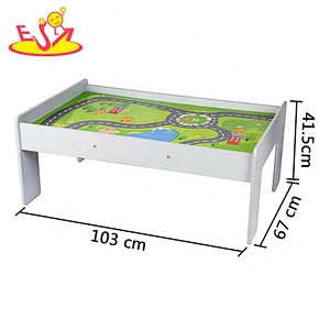 New design children wooden train track table W04C178B