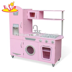 Las niñas grandes de madera rosa jugar cocina para fingir W10C384B