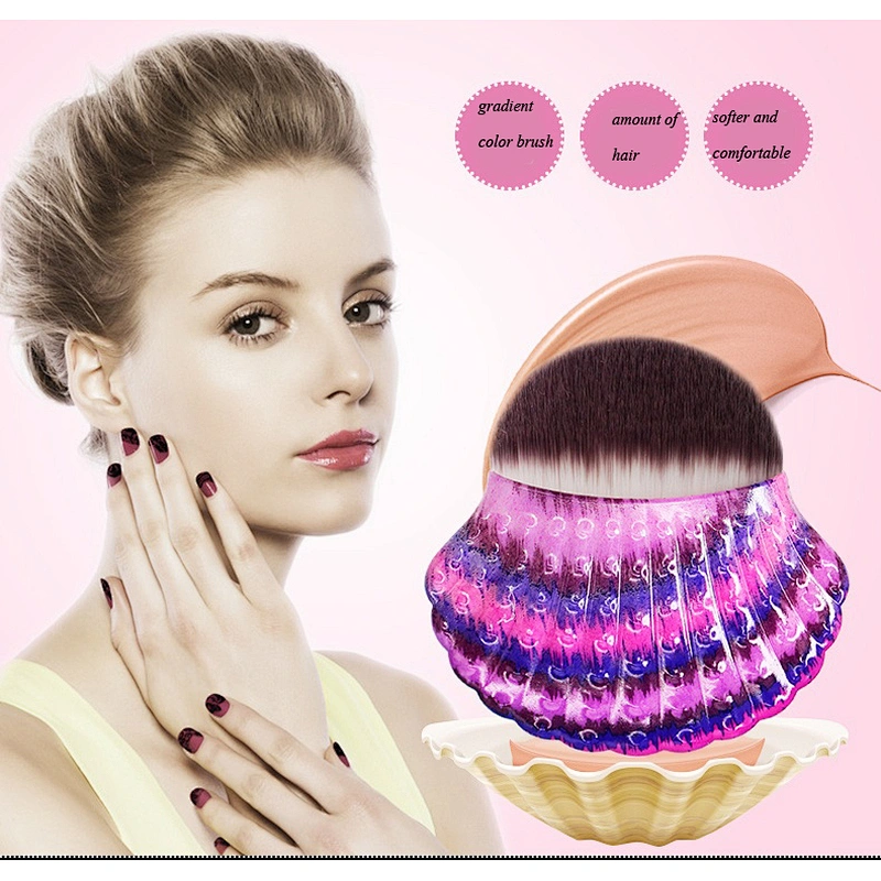New design makeup tools shell powder brush with nylon hair