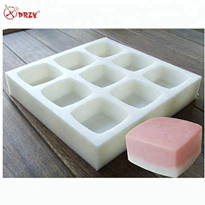 Round edge 9-holes square mould Silicone soap mold food grade silicone Soap molds