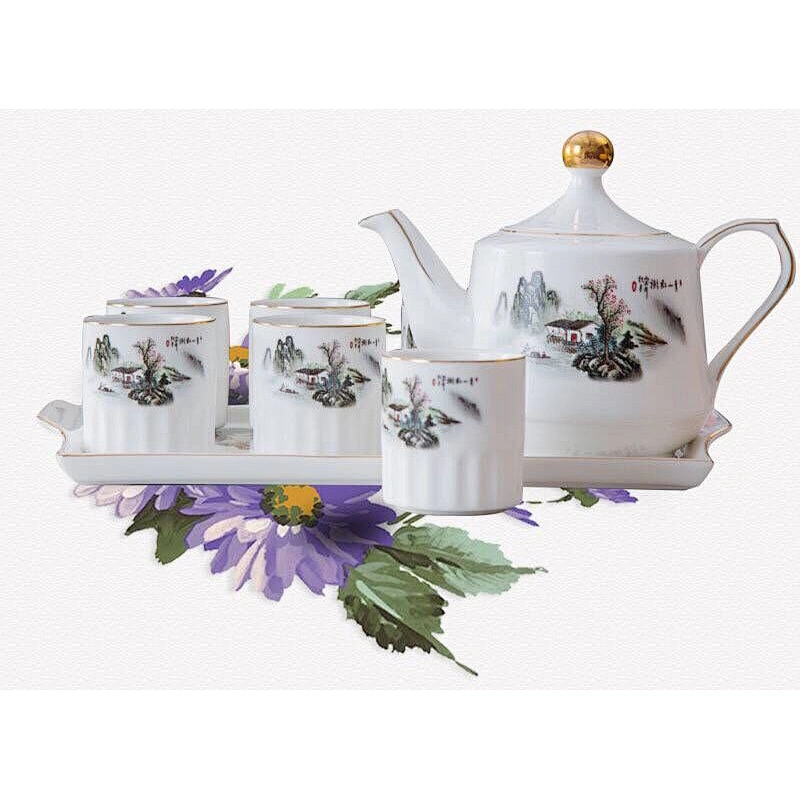 wholesale price watered kettle drinkware sets which tray and cup and bottle