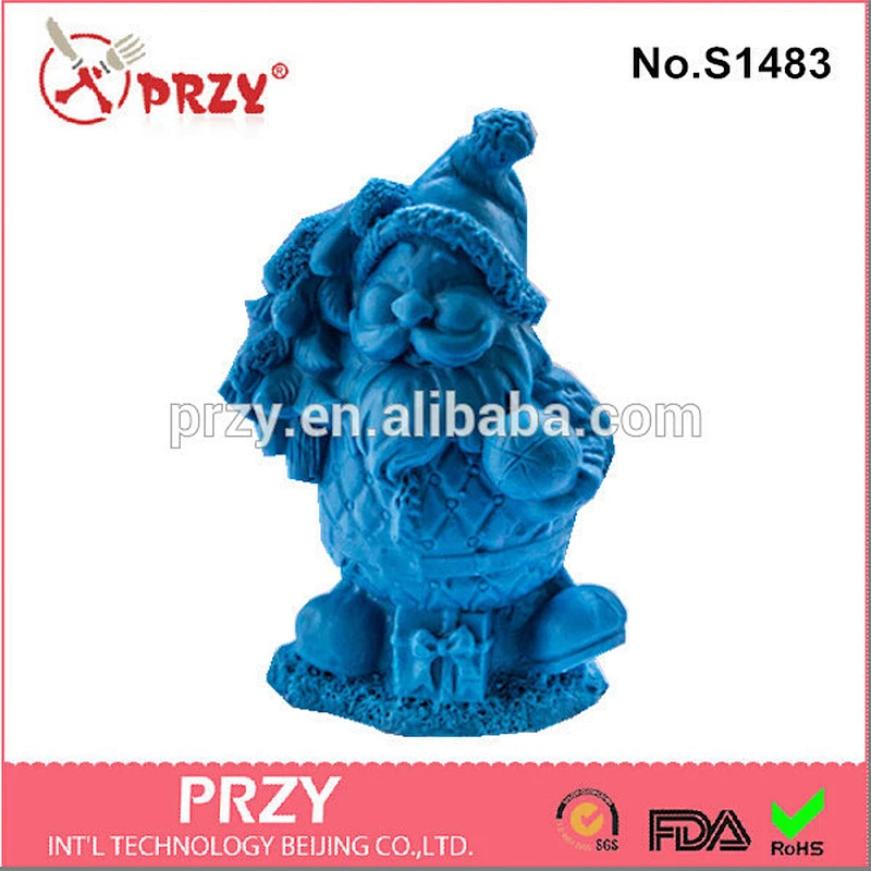 Supply Handmade Santa with Christmas tree decorative silicone soap mold