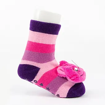 Autumn Winter wholesale kids manufacturers Newborn non slip floor lovely cartoon cat bear coral velvet Baby shoe Socks