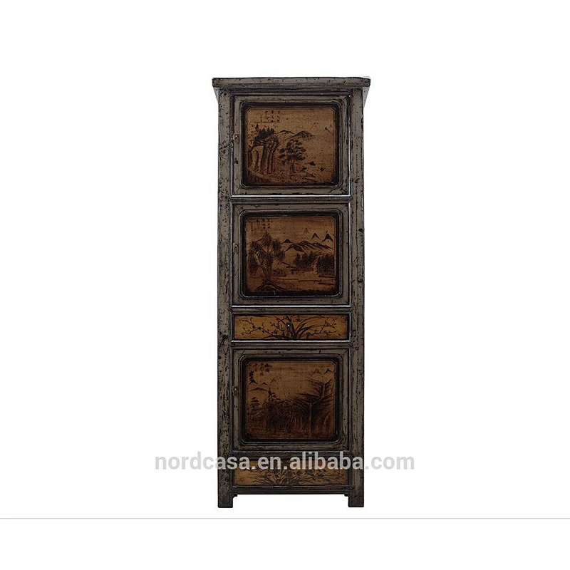 Chinese hand painted high glossy wardrobe