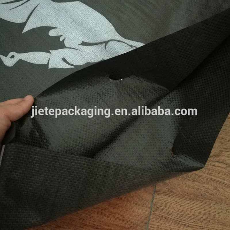 Top sale shopping pouch black pp woven bag with D cut handle