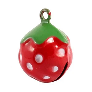 Mini Red Strawberry Shaped Decorative Round Bell for Dog Cat Pet