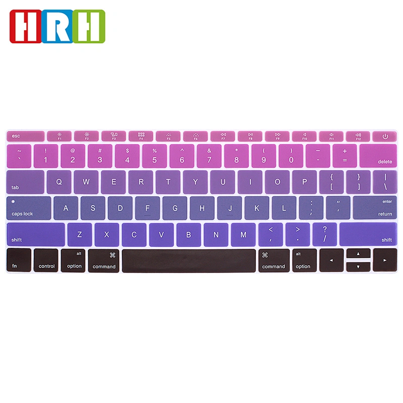 hot sale rainbow custom silicone keyboard cover protector keyboard skins for macbook retina 12 english version