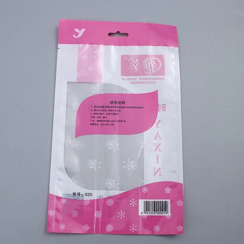 Pink and transparent PE bags are used to wrap the washcloth wholesale