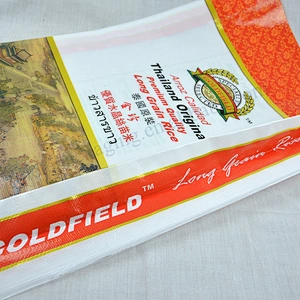 Wholesale customized Thailand market transparent plastic pp woven packaging basmati rice bag 50lbs