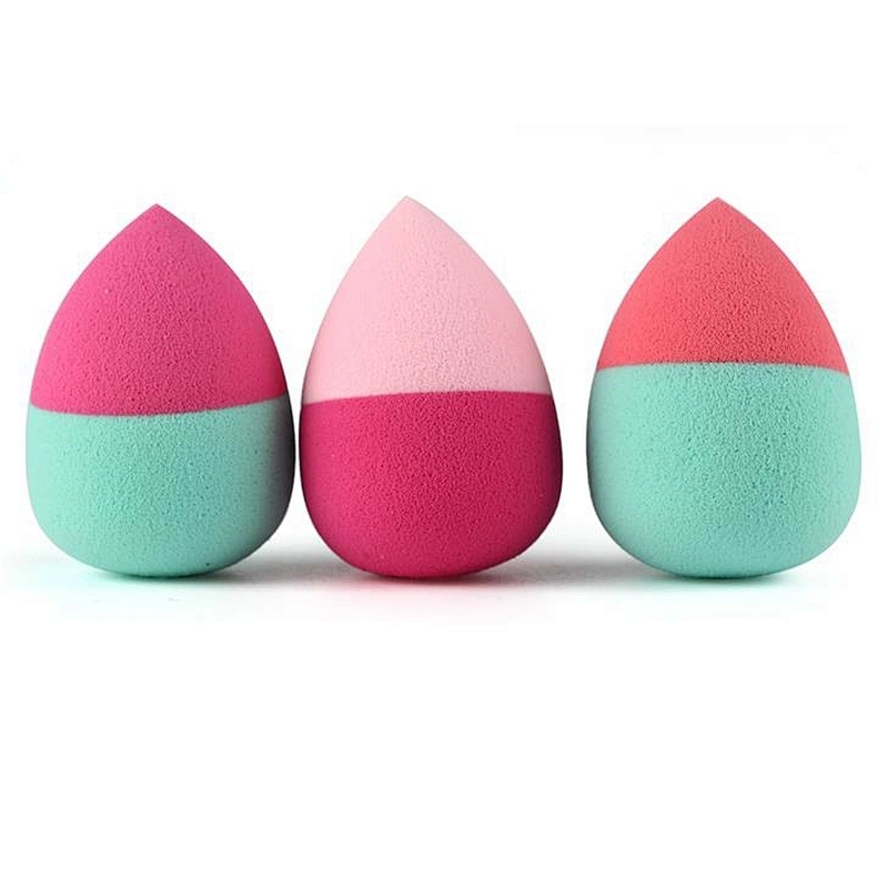 Hot selling egg shape joint color makeup powder puff with multiple color