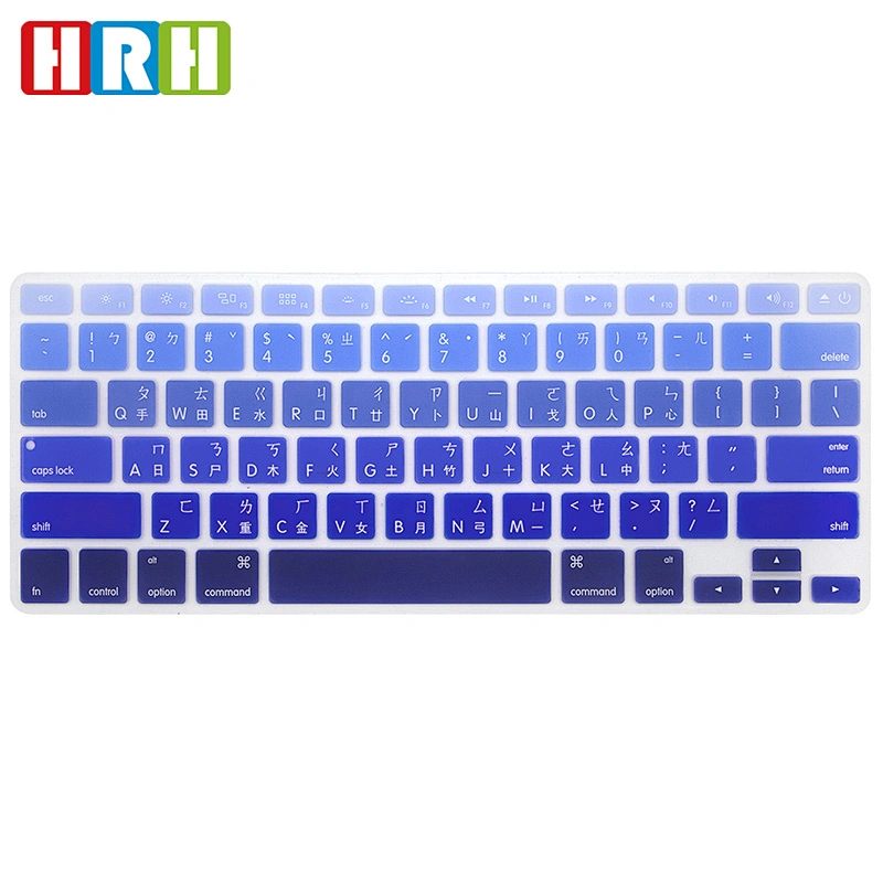 Custom taiwan Silicone Rainbow Keyboard Cover keyboard skins for Macbook air pro 13 Inch cover mac book pro a1398