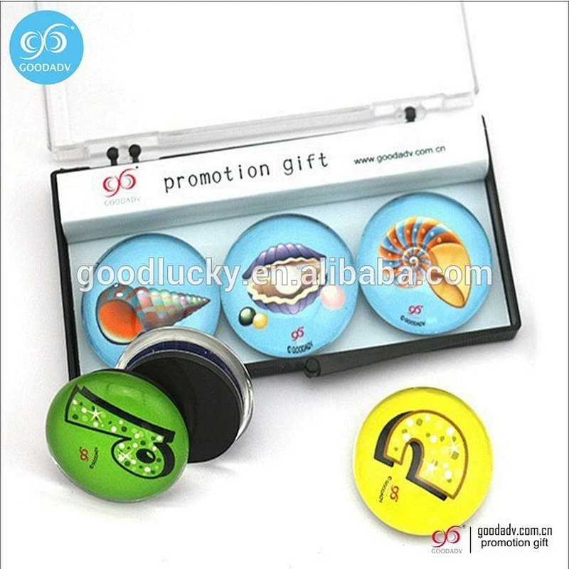 Hot sell creative beautiful custom various picture 3d round glass magnet souvenir gift
