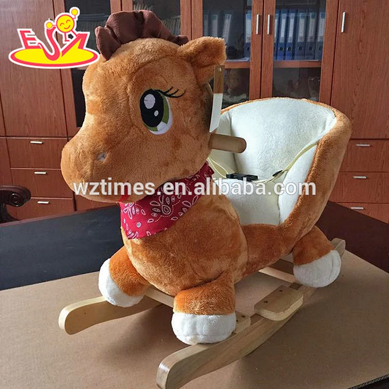 2018 New design baby wooden rocking horse elephant new design kids wooden rocking horse elephant with music W16D101