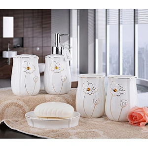 Five-piece sets Ceramics Bathroom Accessories Toothbrush Soap Cups for decorate
