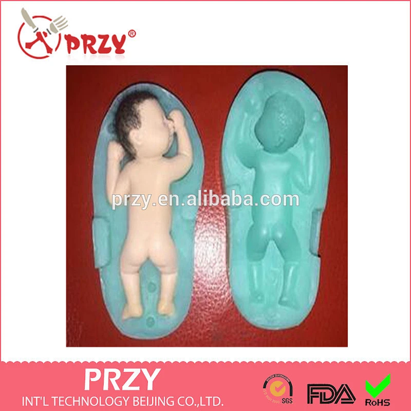 F1876 PRZY Sleeping Baby Silicone Mold Fondant Silicon Mold Cake Decoration Mold