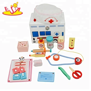 wholesale funny role play wooden toy medical kit for kids W10D117