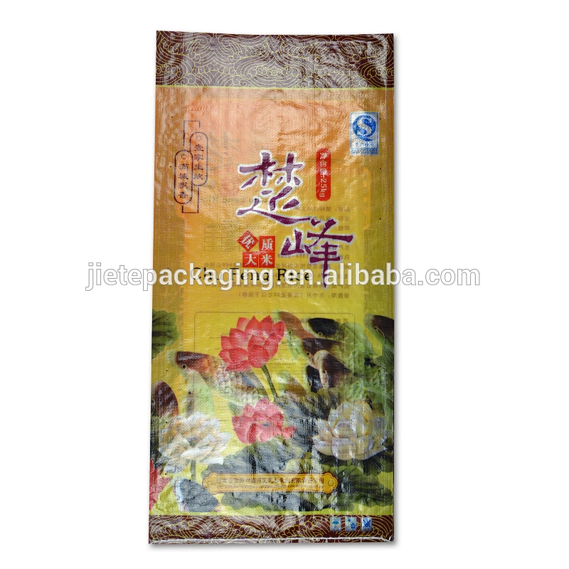 Wholesale plastic pp rice woven packing bag for 25kg