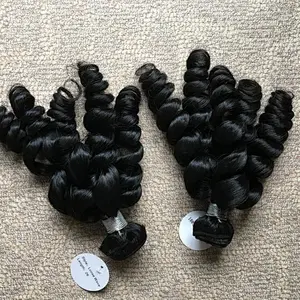 The highest quality natural black and natural brown color loose wave virgin hair Indian human hair weave