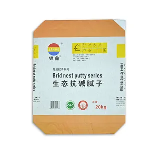 Orange cube valve pocket for packaging putty powder cement tiles 20kg 50kg