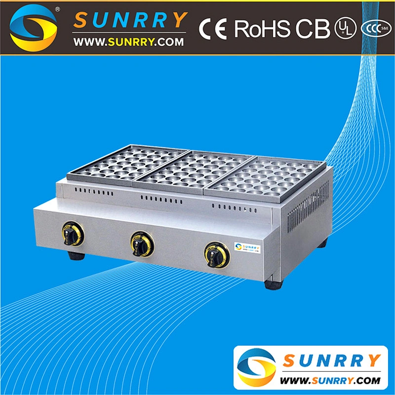 Snack machine gas fish ball grill machine and fish ball furn baking 56 ball per time