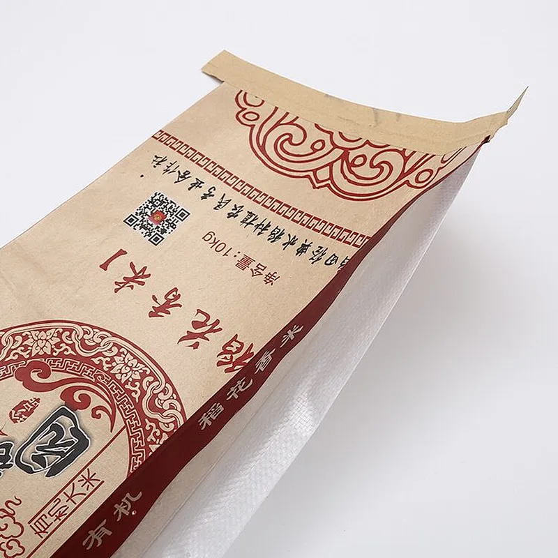 Custom wholesale kraft paper bag for rice packaging 10kg