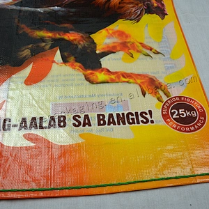 Customized transparent plastic printed and laminated pp woven feed bag for chicken,cow,sheep,horse