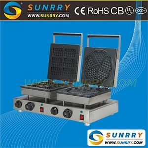 Hot sale rice cup cake grill 6 rectangle and flower waffle maker machine