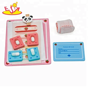 wholesale funny role play wooden toy medical kit for kids W10D117