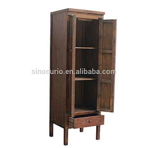 Antique living room furniture solid wood brown color wardrobe closet