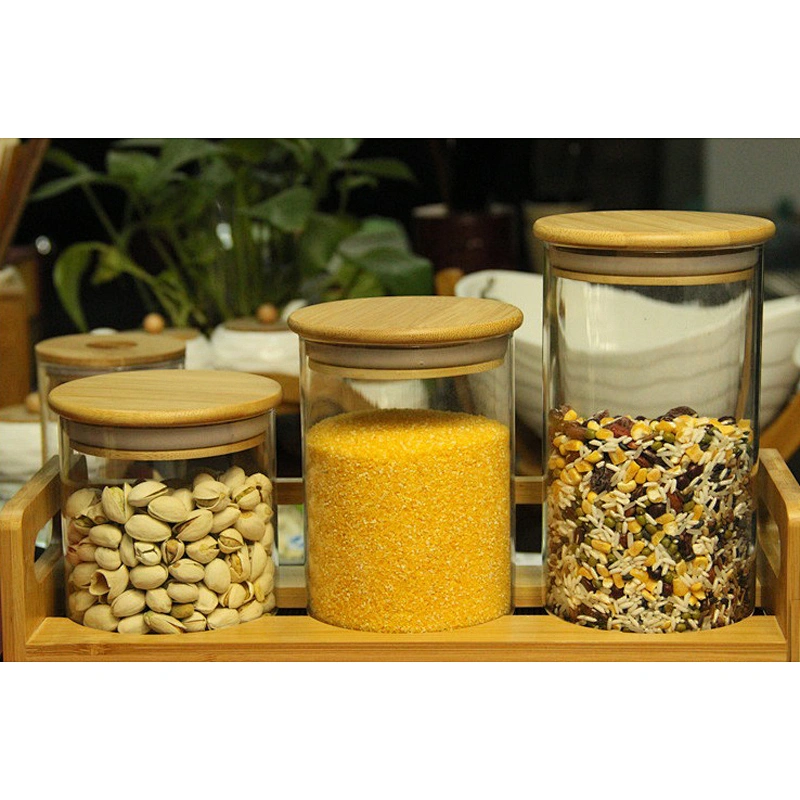 High Borosilicate Storage Glass Bottle Kitchen Airtight Glass Canister Promotional Transparent Food Glass Jar