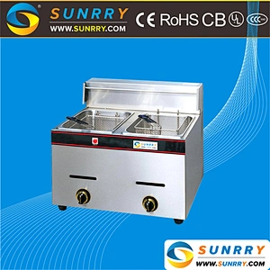 2018 Quality 2 Tanks 2 Baskets Gas Deep Fryer 5.5 Liters Per Tank Fryers Price (SY-TF5B-1 SUNRRY)