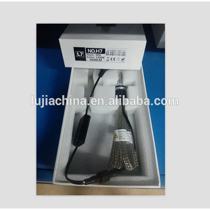 2017 Single beam car accessories bulb L7 XHP70 6600LM H7 conversation kit 60W super brightness H7 led headlight