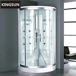 100x100 White Painted Clear Glass Complete Lows Steam Shower Units