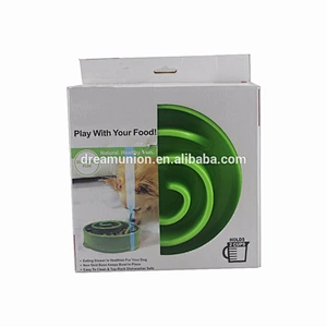 Outward Hound Fun Feeder Slow Feed Interactive Bloat Stop Dog Bowl Green New--