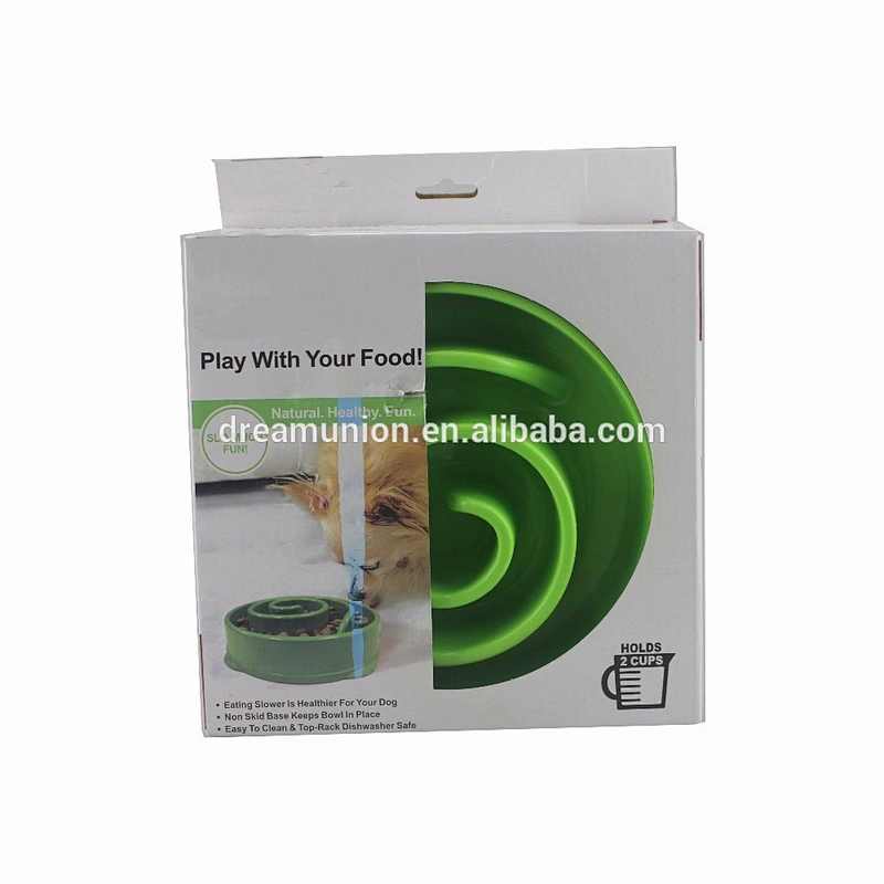 Outward Hound Fun Feeder Slow Feed Interactive Bloat Stop Dog Bowl Green New--