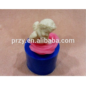 Angel sitting on a flower silicone mold for soap and candles making mould