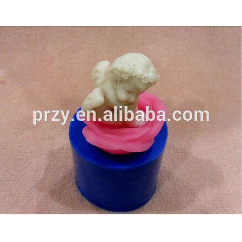 Angel sitting on a flower silicone mold for soap and candles making mould