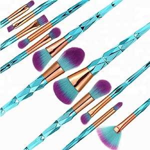 Diamond 12pcs Synthetic Hair Foundation Cosmetic Makeup Brush Set