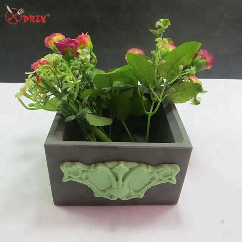HP0009 Fondant decorative Cement flower pot Mould silicone Concrete planter Molds