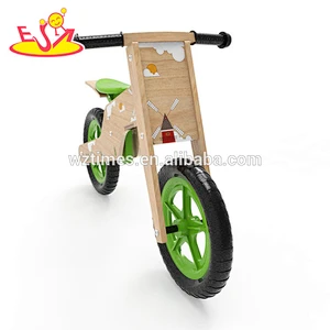 Wholesale cartoon style children wooden green balance bike best wooden green balance bike W16C184