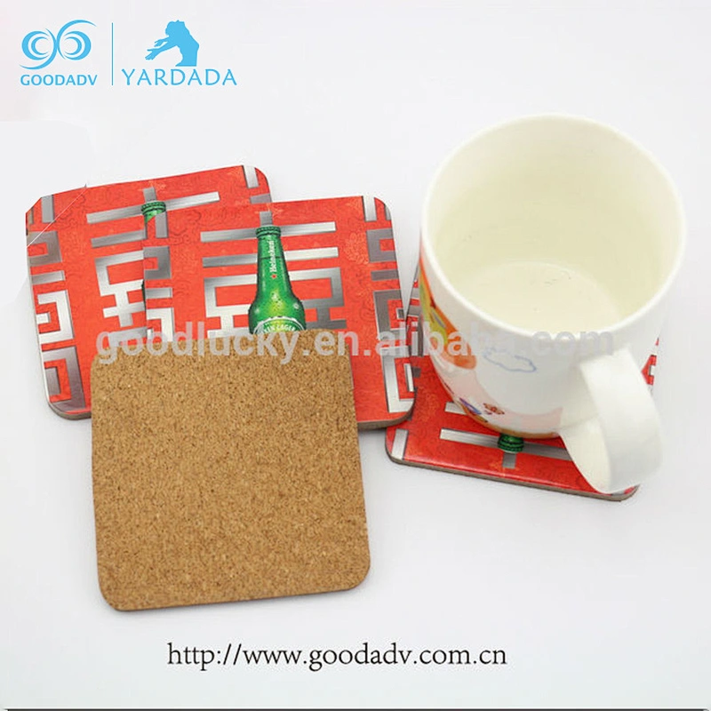 High Quality Hot Sale Custom Printed Souvenir MDF Cork Wood Coaster