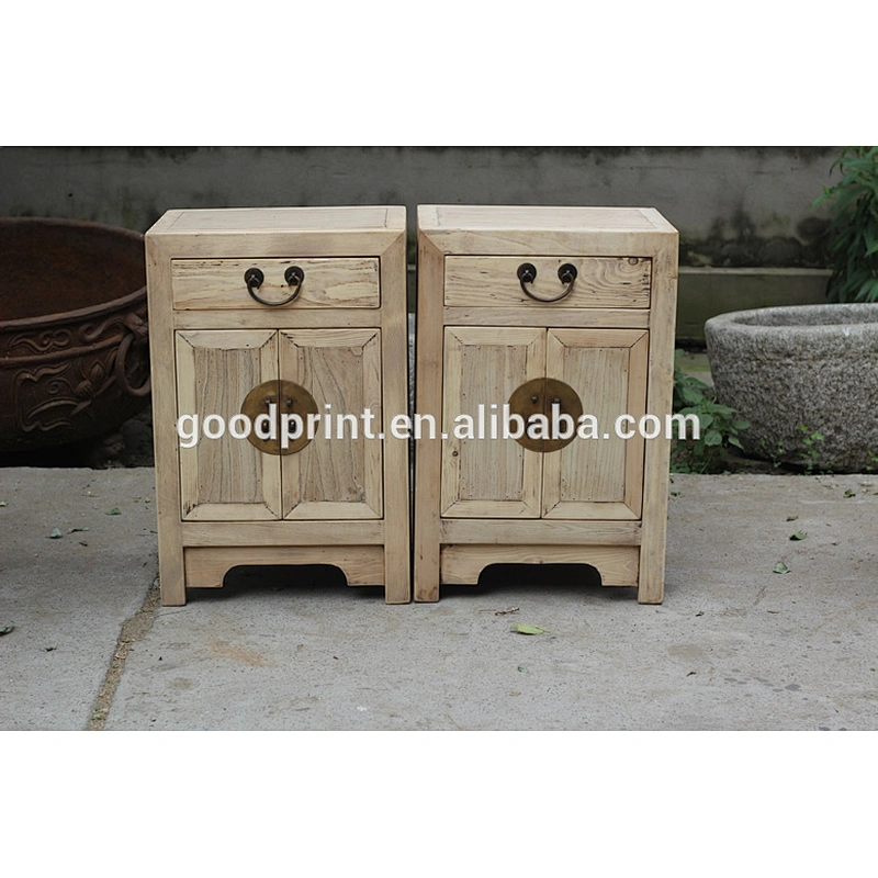 Chinese antique natural wooden bedside cabinet