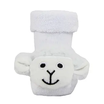 3d cartoon snow man christmas red baby thick terry socks