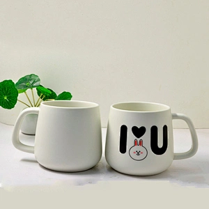 2019 fashion design rabbit pattern heat sensitive color changing mug heart shape travel mug unique color changing coffee mug