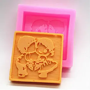silicone mold couple double happiness Soap molds handmade wedding soap making molds