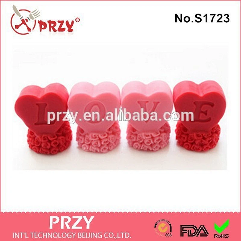 Valentine's day LOVE silicone candle mold/3D soap molds