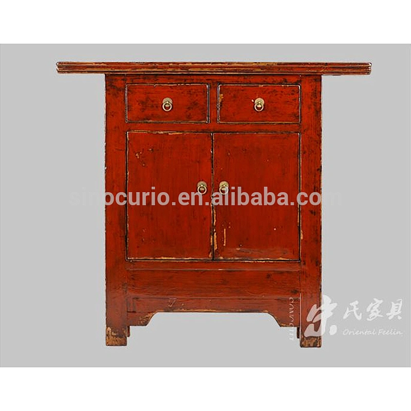 2017 Chinese antique popular style hot sale two drawer two door cabinet